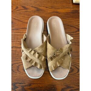 Vionic Azalea Sandals Wheat Brown Slip On Double Strap Slide Women's Size 10